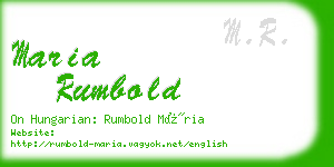 maria rumbold business card